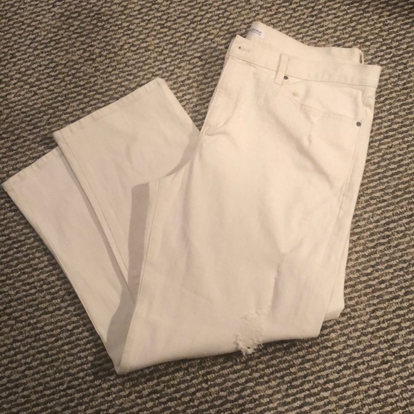 cream boyfriend jeans